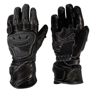Leather Racing Gloves Crushing Black Race Wear