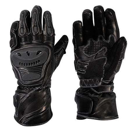 Leather Racing Gloves Crushing Black Race Wear