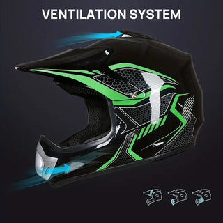 Youth Kids Dirt Bike Helmet ATV, Motocross, Off-Road, Street Riding Helmet