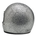 Full Face Retro Motorcycle Helmet - Cafe Racer - Shiny Silver