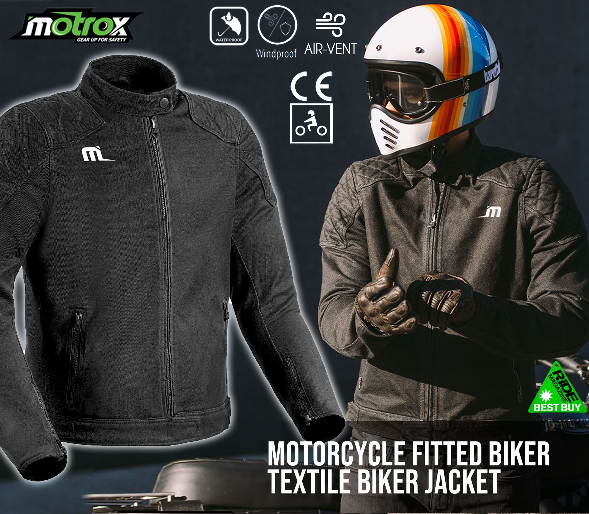 Men Textile Motorcycle Jacket MTX Biker Jacket