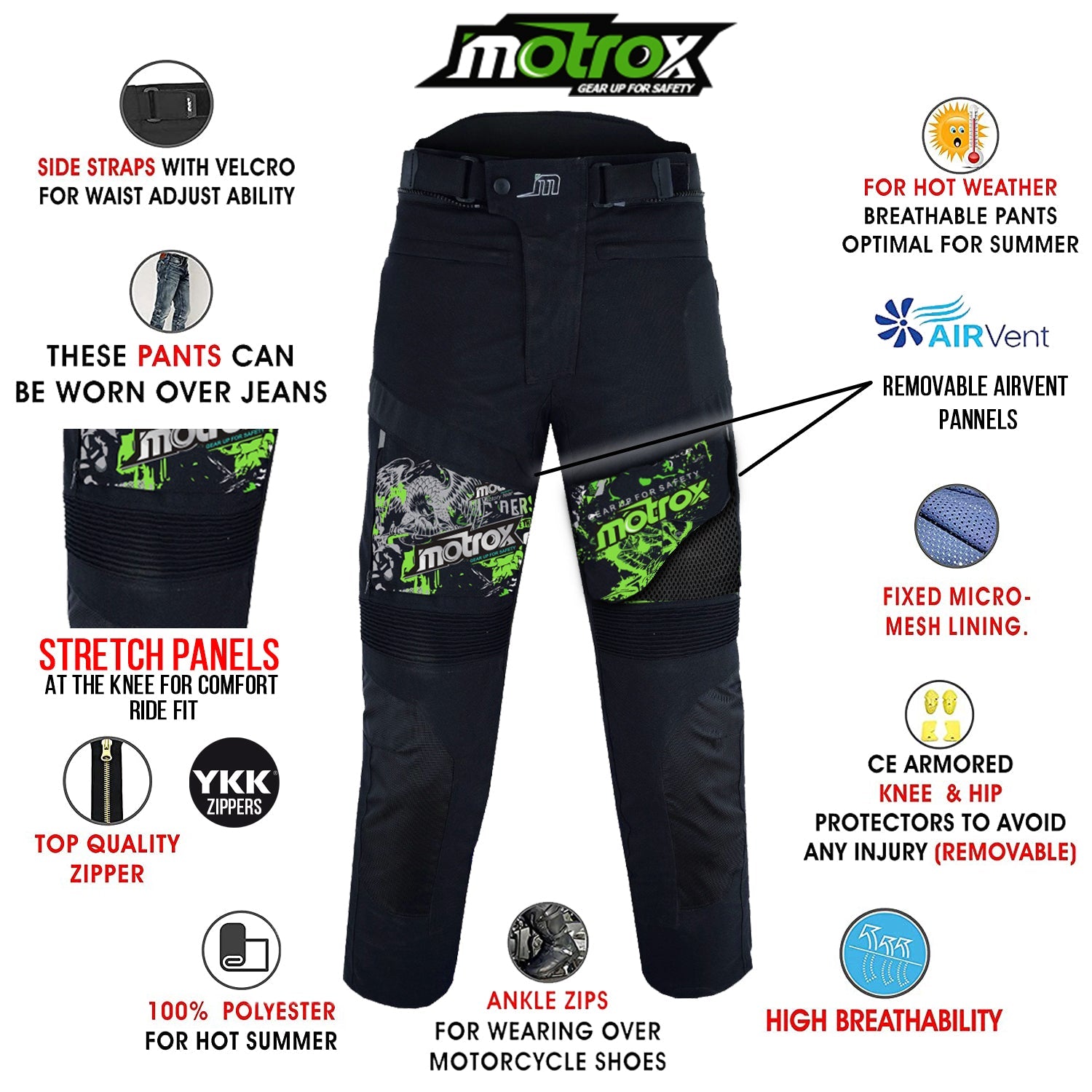Mens Textile Motorcycle Pants Superior Race Wear