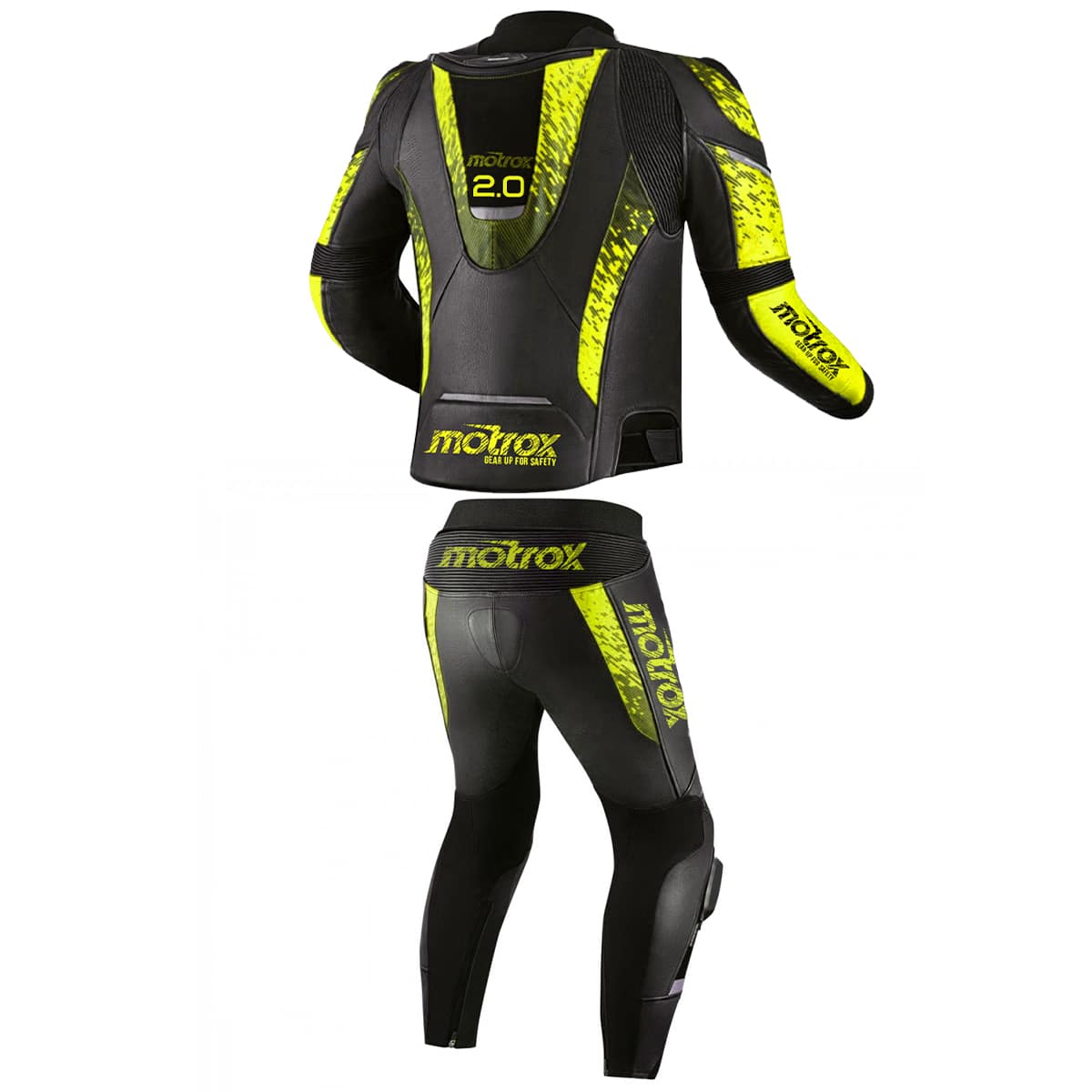 Men Leather Racing Suit Impressive 2 Piece Biker Wear