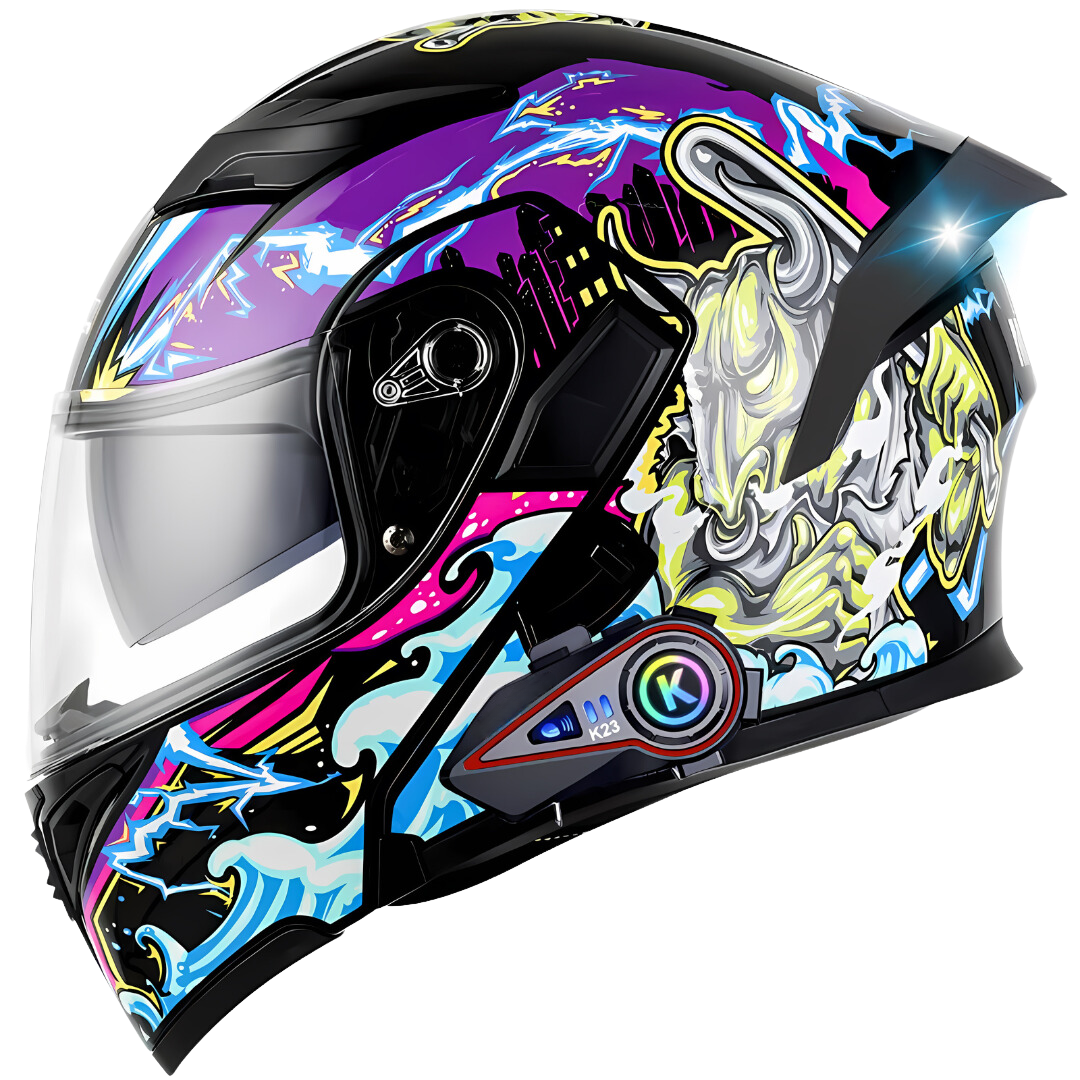 R6s Modular Helmet with Intercom Bluetooth Headset