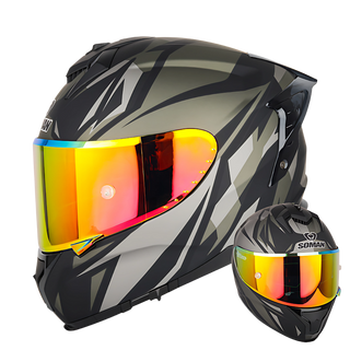 SM2-S Full Face Motorcycle Helmet –Dual Lens, ECE Certified