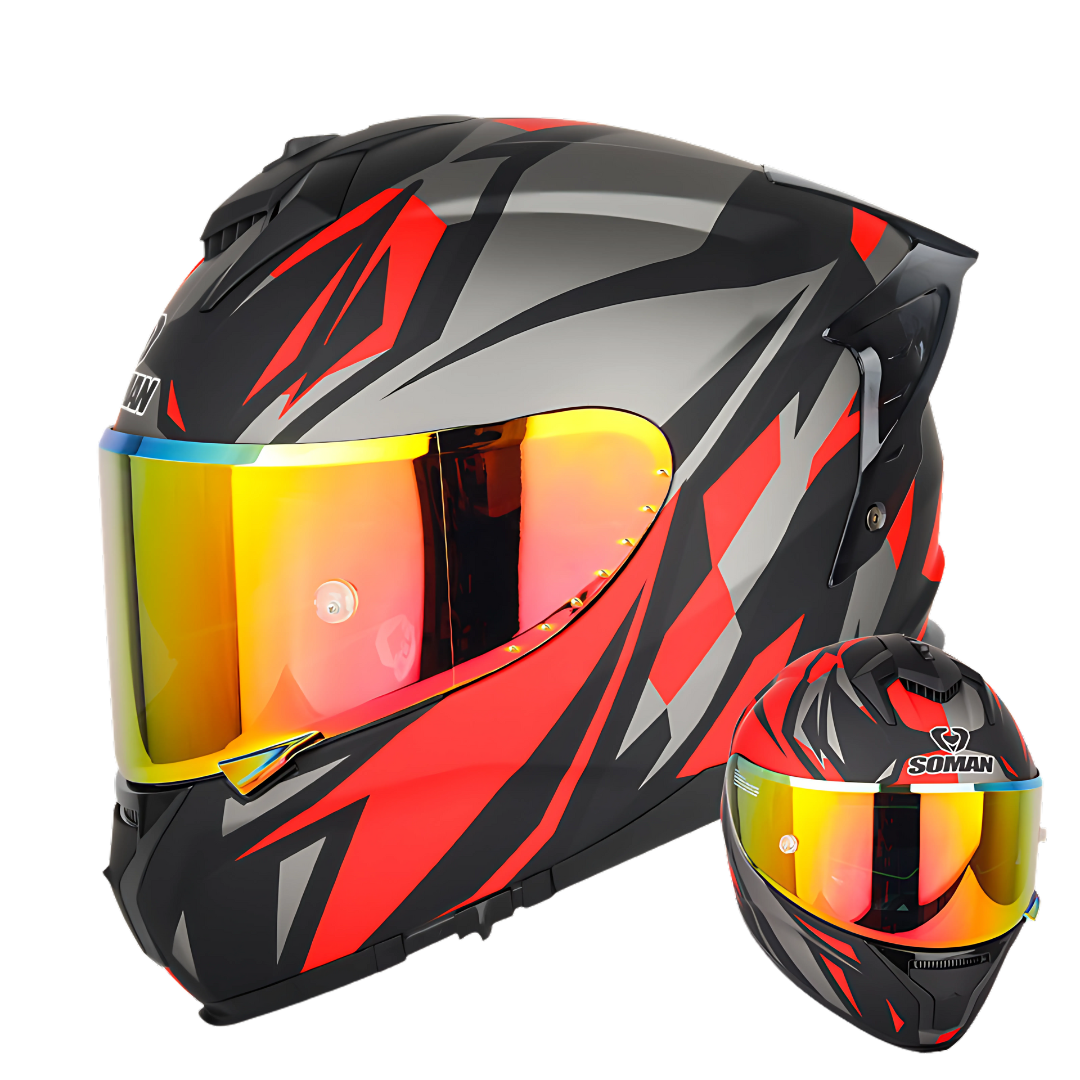 SM2-S Full Face Motorcycle Helmet –Dual Lens, ECE Certified