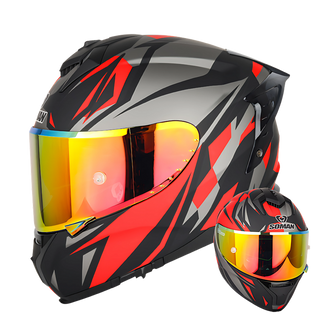 SM2-S Full Face Motorcycle Helmet –Dual Lens, ECE Certified