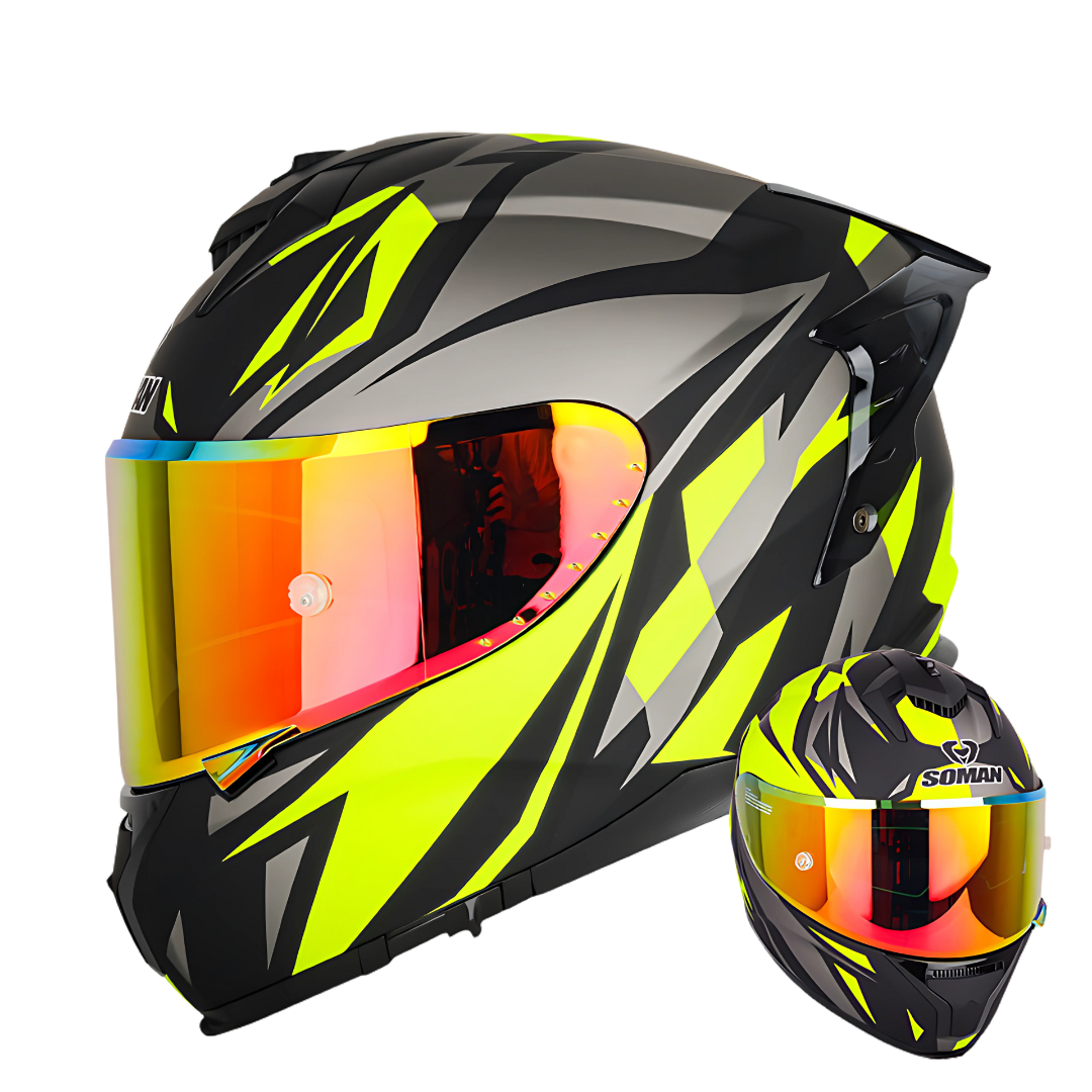 SM2-S Full Face Motorcycle Helmet –Dual Lens, ECE Certified