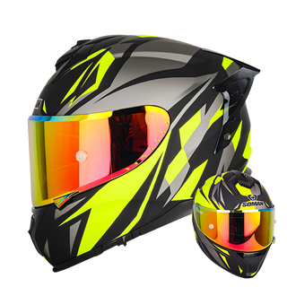 SM2-S Full Face Motorcycle Helmet –Dual Lens, ECE Certified