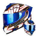 SM2-S Full Face Motorcycle Helmet –Dual Lens, ECE Certified