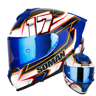 SM2-S Full Face Motorcycle Helmet –Dual Lens, ECE Certified