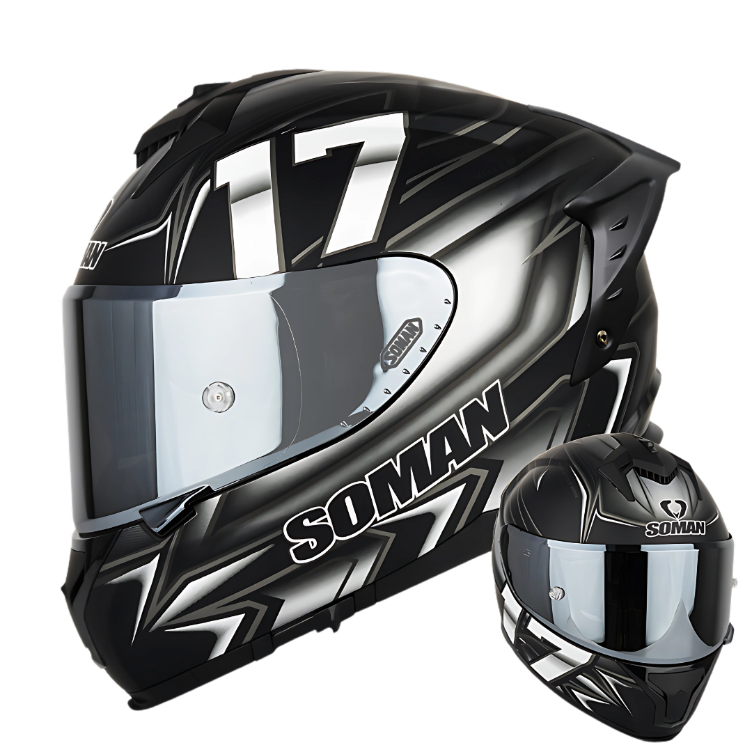 SM2-S Full Face Motorcycle Helmet –Dual Lens, ECE Certified