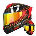 SM2-S Full Face Motorcycle Helmet –Dual Lens, ECE Certified
