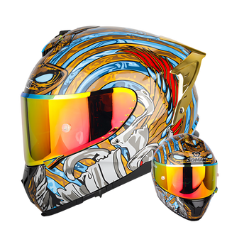 SM2-S Full Face Motorcycle Helmet –Dual Lens, ECE Certified