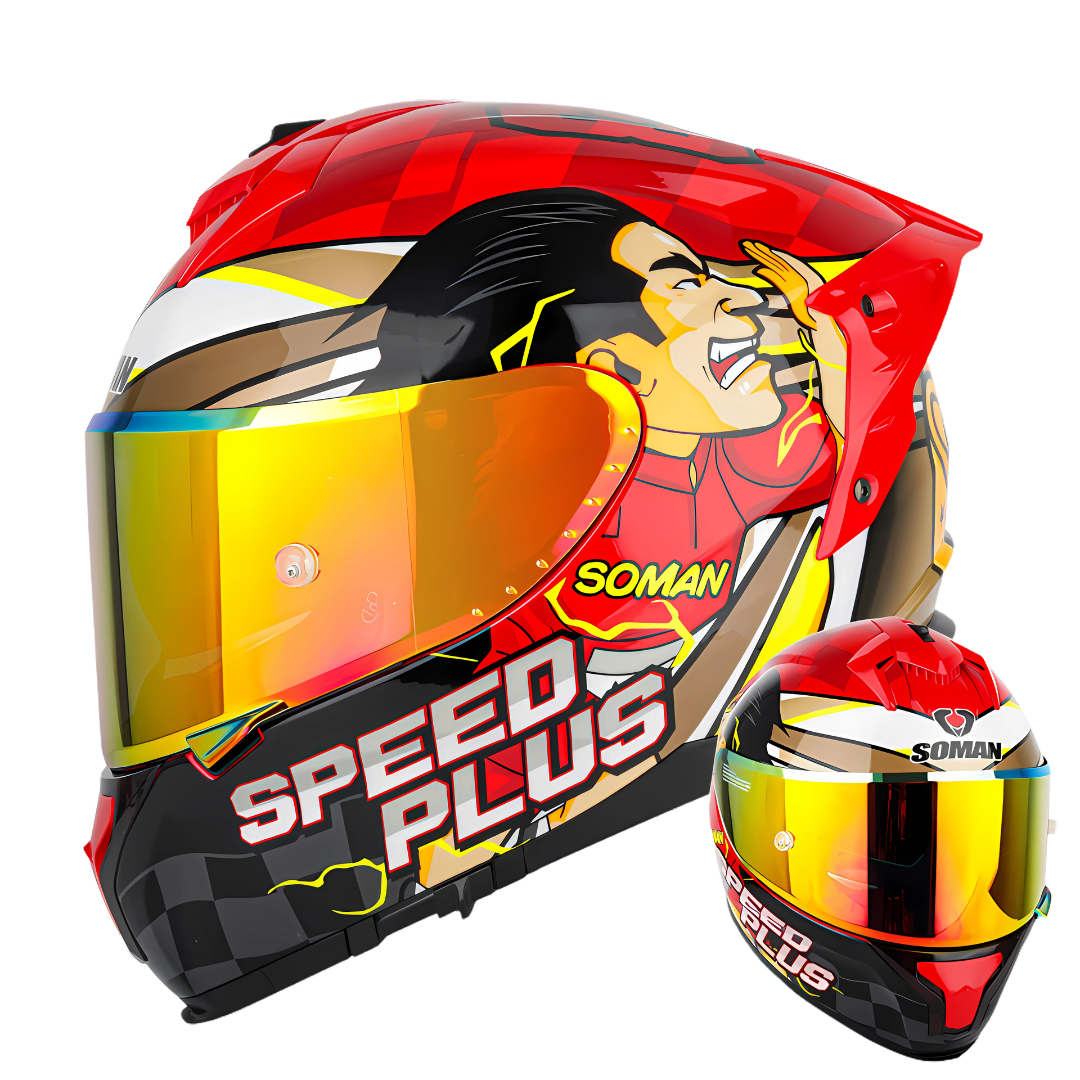 SM2-S Full Face Motorcycle Helmet –Dual Lens, ECE Certified