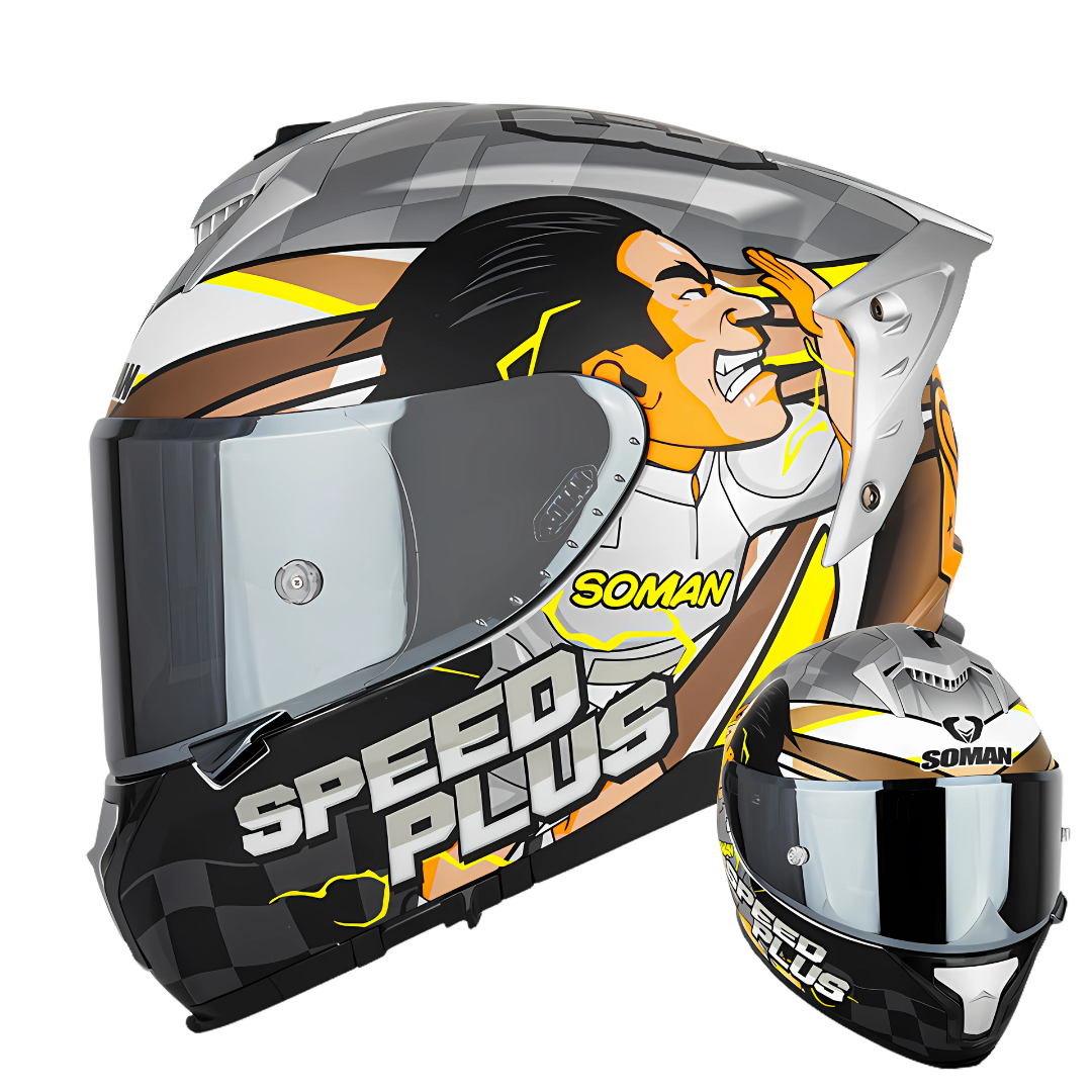 SM2-S Full Face Motorcycle Helmet –Dual Lens, ECE Certified