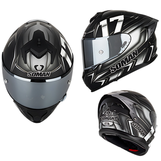SM2-S Full Face Motorcycle Helmet –Dual Lens, ECE Certified