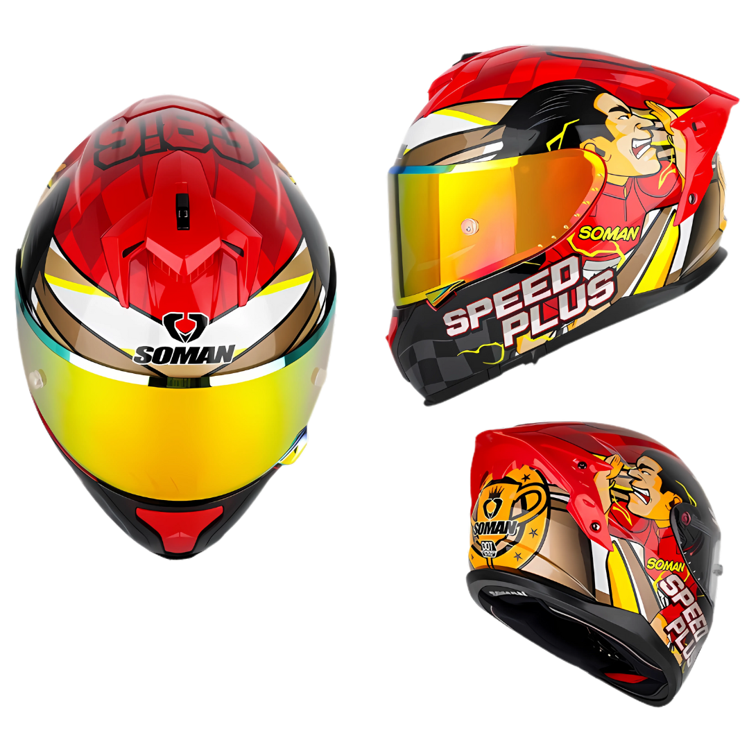 SM2-S Full Face Motorcycle Helmet –Dual Lens, ECE Certified