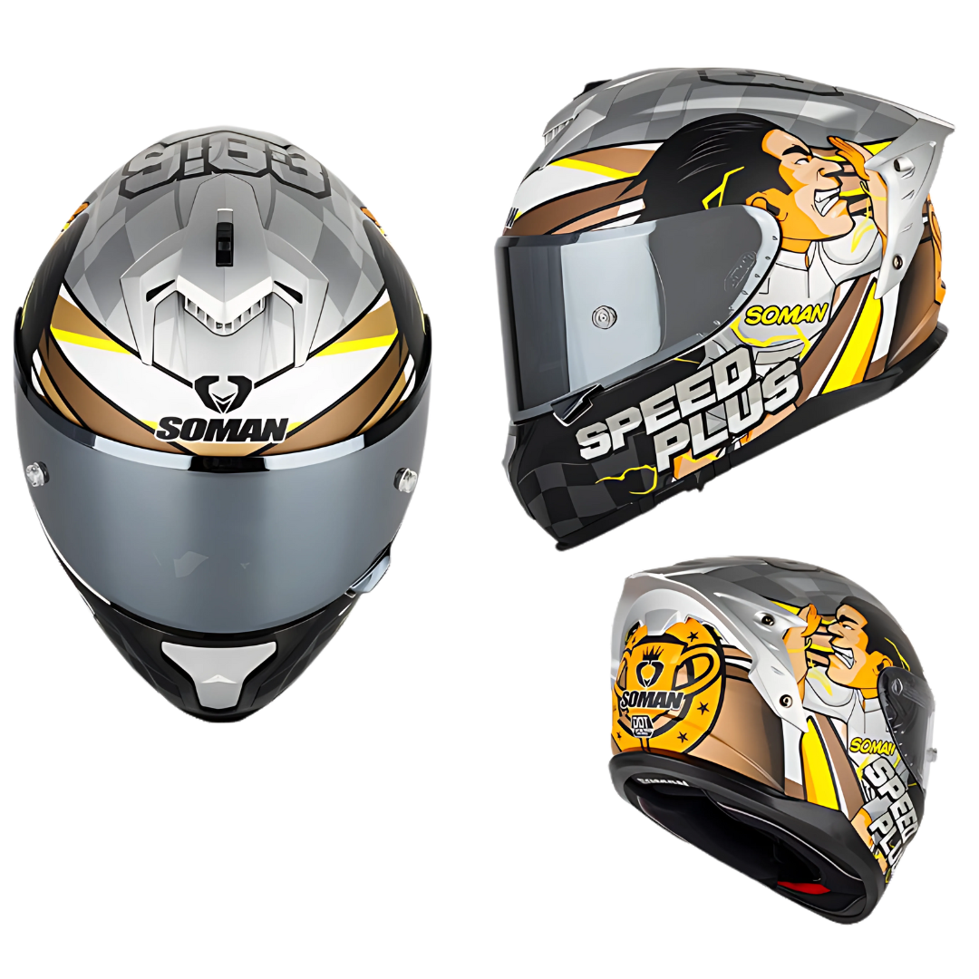 SM2-S Full Face Motorcycle Helmet –Dual Lens, ECE Certified