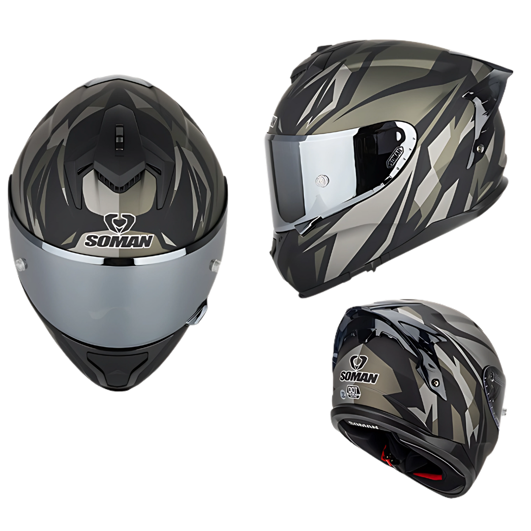 SM2-S Full Face Motorcycle Helmet –Dual Lens, ECE Certified