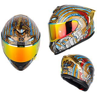 SM2-S Full Face Motorcycle Helmet –Dual Lens, ECE Certified