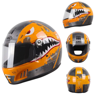 FiberTech Full Face Helmet - Fiber Glass with HD Visors