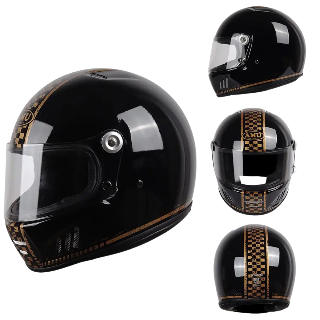 FiberTech Full Face Helmet - Fiber Glass with HD Visors