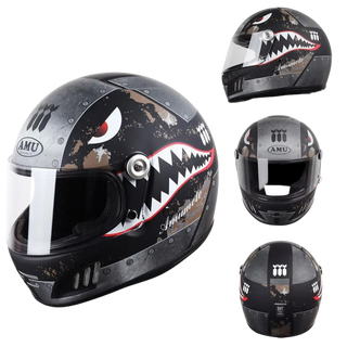 FiberTech Full Face Helmet - Fiber Glass with HD Visors