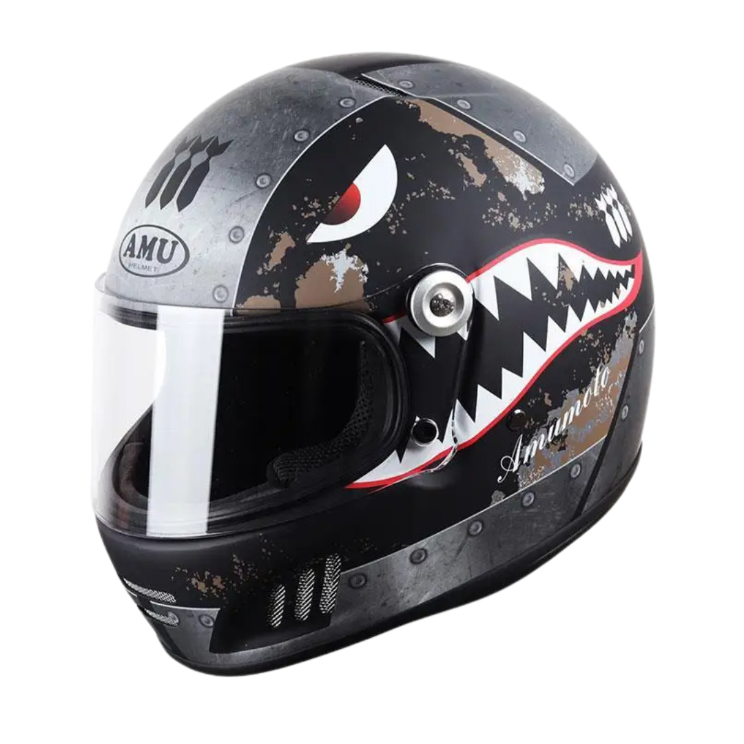 FiberTech Full Face Helmet - Fiber Glass with HD Visors