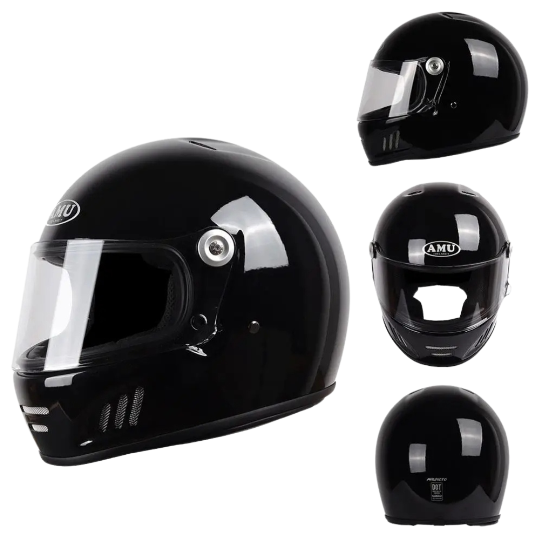 FiberTech Full Face Helmet - Fiber Glass with HD Visors