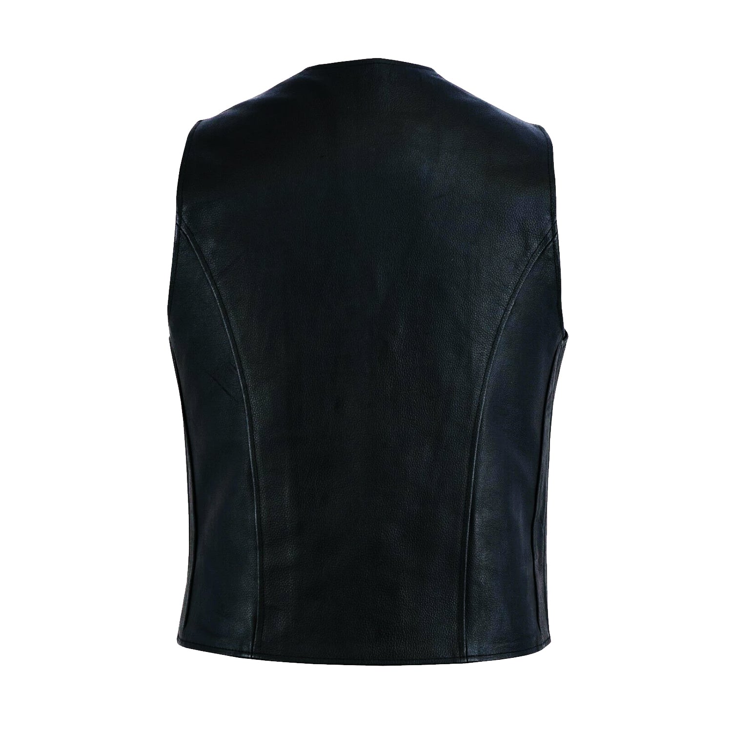 Men’s Classic Leather Biker Vest – Foster Waistcoat Style