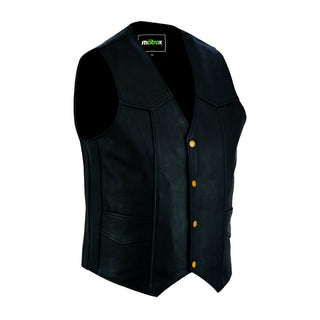 Men’s Classic Leather Biker Vest – Foster Waistcoat Style