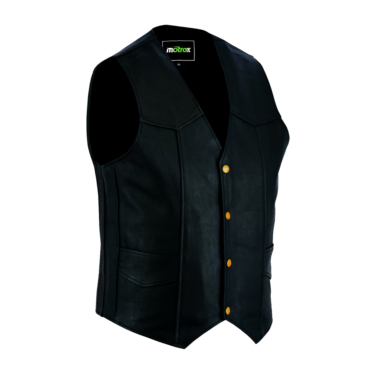 Men’s Classic Leather Biker Vest – Foster Waistcoat Style