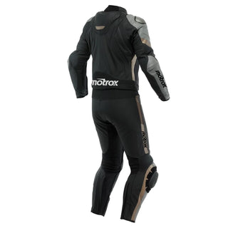 Men Leather Motorcycle Suit Avro — Charcoal