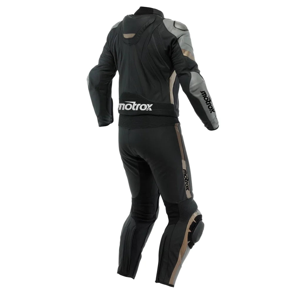 Men Leather Motorcycle Suit Avro — Charcoal