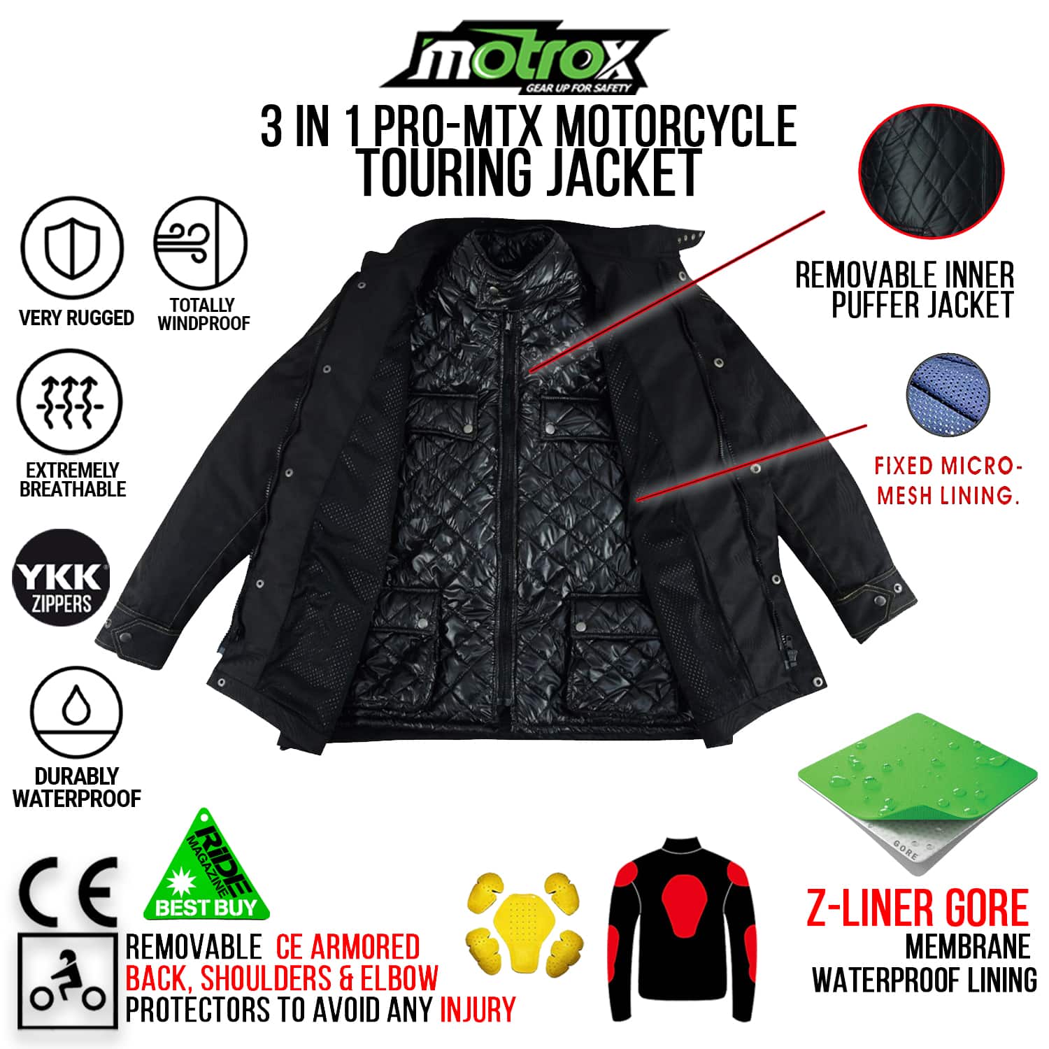 Textile Motorcycle Jacket Thrilling Pro-MTX Racer 3