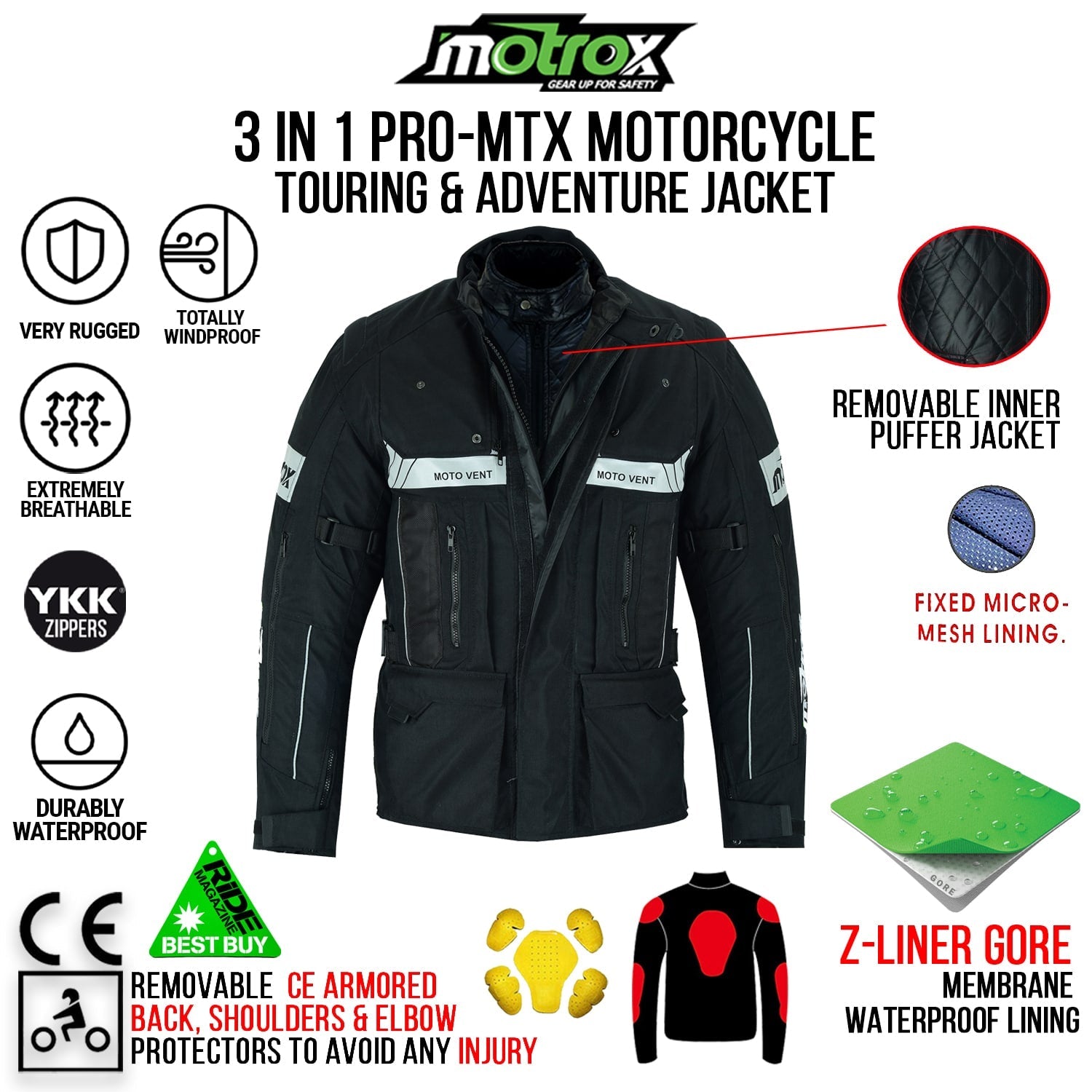 Textile Motorcycle Jacket Thrilling Pro-MTX Racer 3