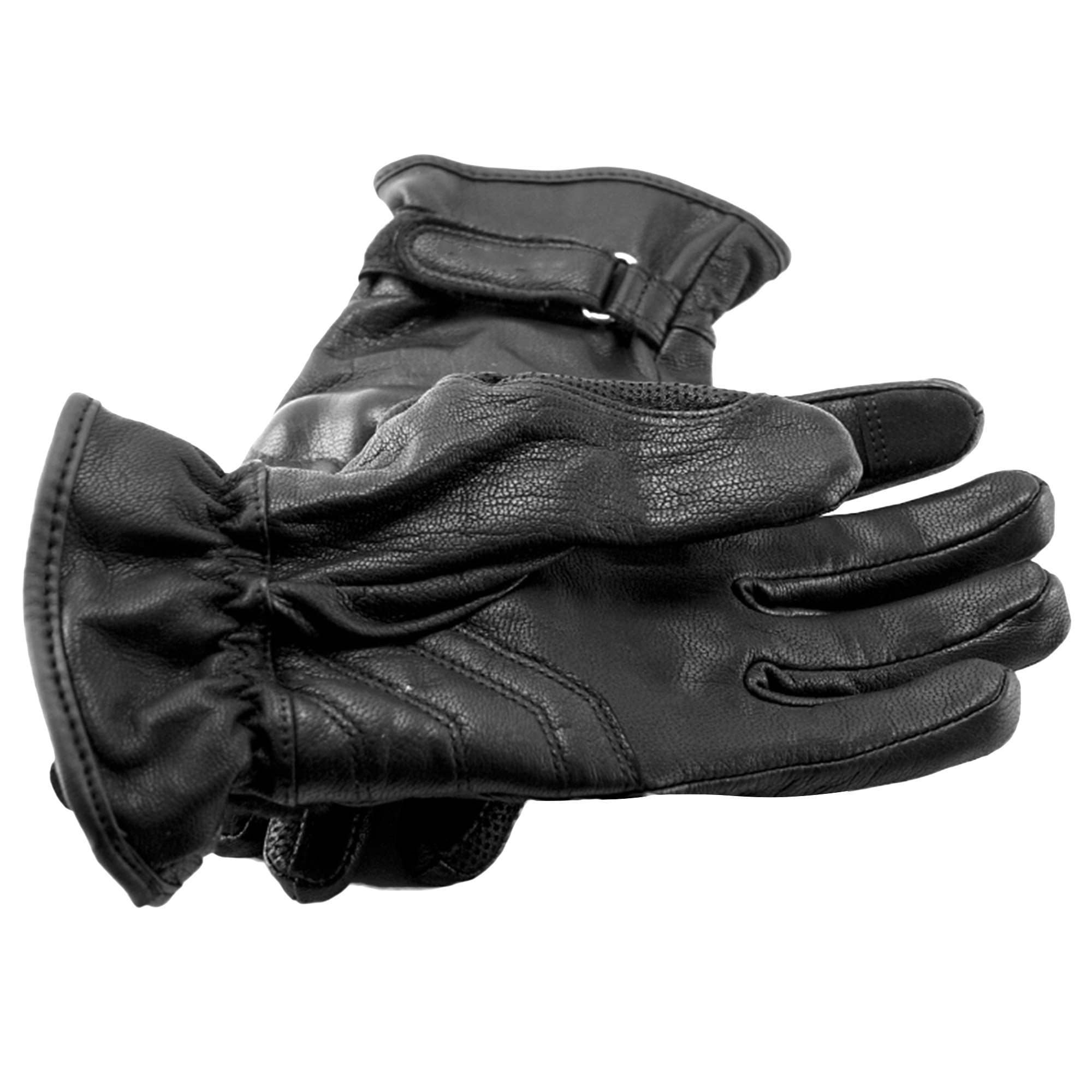 Men Leather Biker Gloves Crushing Winter Wear