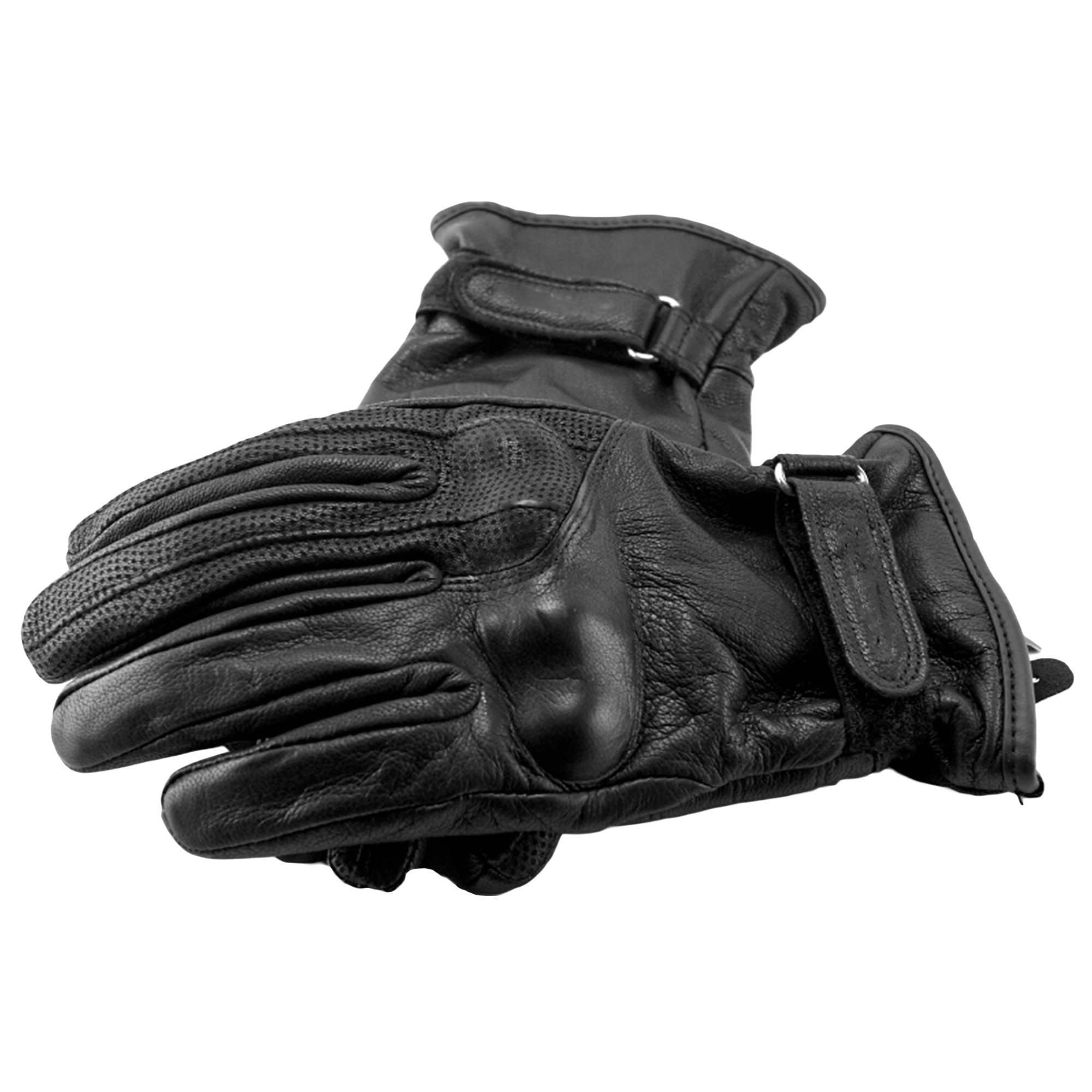 Men Leather Biker Gloves Crushing Winter Wear