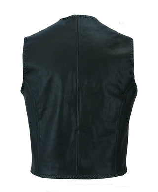 Men Biker Leather Vest Luxurious Brando Waistcoat Style