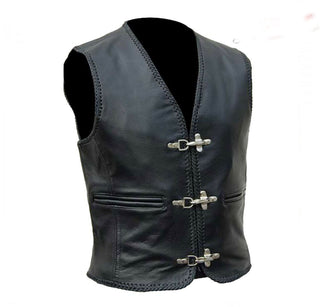 Men Biker Leather Vest Luxurious Brando Waistcoat Style