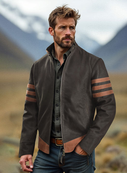 Motrox X-Men Origins Wolverine Leather Jacket - BROWN